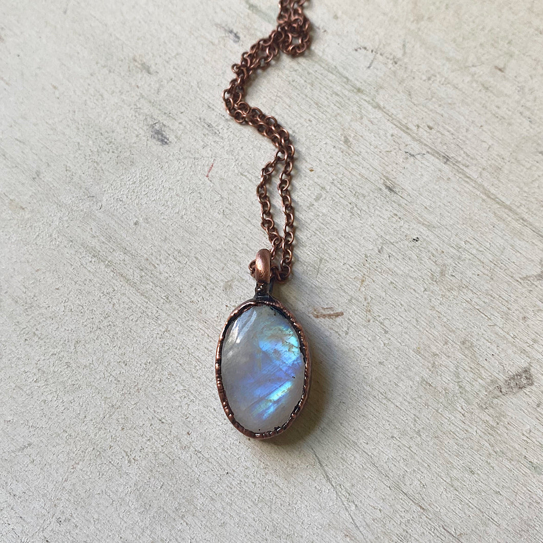 Rainbow Moonstone Necklace #1 - Ready to Ship