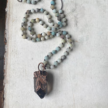 Load image into Gallery viewer, Amazonite and Raw Smoky Quartz Necklace - Ready to Ship