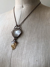 Load image into Gallery viewer, Clear Quartz Hexagon & Raw Citrine Necklace (Icarus Soaring)