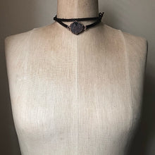 Load image into Gallery viewer, Raw Ruby and Leather Wrap Bracelet/Choker #1 (Ready to Ship) - Darkness Calling Collection