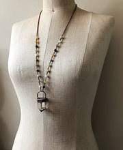 Load image into Gallery viewer, Polished Natural Citrine Point & Flower Jade Necklace (Icarus Soaring)