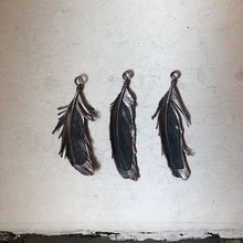 Load image into Gallery viewer, Electroformed Dark Gray Feather Necklace (Ready to Ship) - Darkness Calling Collection