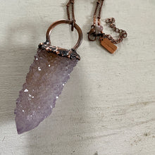 Load image into Gallery viewer, Amethyst Spirit Quartz Necklace with Purple Agate Accent Chain #2 - Ready to Ship