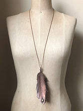 Load image into Gallery viewer, Electroformed Feather and Labradorite Necklace #1 - Ready to Ship