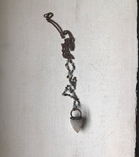 Load image into Gallery viewer, White Spirit Quartz Point Necklace with Amazonite Accented Chain (Satya Collection)