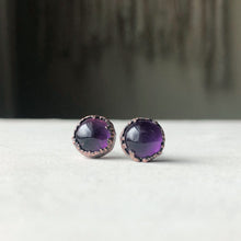 Load image into Gallery viewer, Round Amethyst Earrings #2 - Ready to Ship