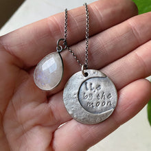 Load image into Gallery viewer, Live By the Moon Necklace with Rainbow Moonstone (Large)- Ready to Ship