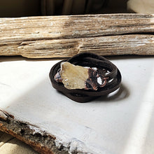 Load image into Gallery viewer, Raw Citrine & Leather Wrap Bracelet/Choker #2 (Icarus Soaring Collection)