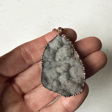Load image into Gallery viewer, Gray Druzy Necklace - Ready to Ship