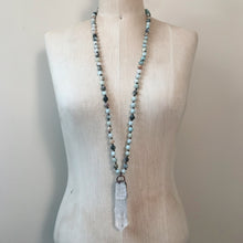 Load image into Gallery viewer, Amazonite and Raw Clear Quartz Mala - Ready to Ship