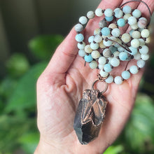 Load image into Gallery viewer, Amazonite and Raw Smoky Quartz Necklace - Ready to Ship