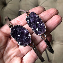 Load image into Gallery viewer, Amethyst Druzy Wrap Bracelet/Choker