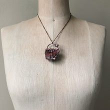 Load image into Gallery viewer, Pink Amethyst Cluster with Rainbow Moonstone Necklace