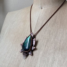 Load image into Gallery viewer, Labradorite Lotus Flower Necklace - Ready to Ship