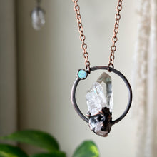 Load image into Gallery viewer, Clear Quartz Cluster & Raw Opal Necklace - Ready to Ship
