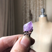 Load image into Gallery viewer, Raw Tibetan Amethyst Mini Cluster Necklace #1
