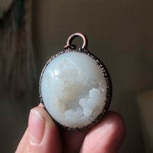 Load image into Gallery viewer, White Agate Druzy Full Moon Necklace - Ready to Ship