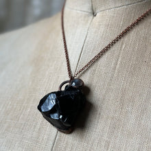 Load image into Gallery viewer, Black Tourmaline Necklace with Grey Moonstone - Ready to Ship