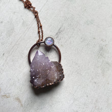 Load image into Gallery viewer, Amethyst Spirit Quartz with Rainbow Moonstone Necklace #2 - Ready to Ship