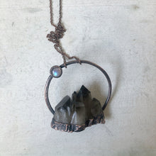Load image into Gallery viewer, Smoky Quartz Cluster & Rainbow Moonstone Necklace #5 - Ready to Ship