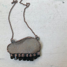 Load image into Gallery viewer, Druzy and Dravite Statement Necklace - Ready to Ship