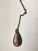 Load image into Gallery viewer, Large Labradorite Teardrop Necklace (Pinkish Purple)- Ready to Ship