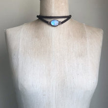 Load image into Gallery viewer, Rainbow Moonstone & Leather Wrap Bracelet/Choker - Ready to Ship
