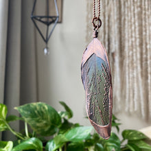Load image into Gallery viewer, Electroformed Blue & Green Macaw Feather Necklace #1 - Ready to Ship