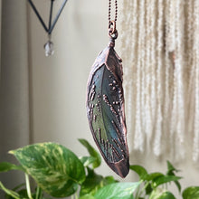 Load image into Gallery viewer, Electroformed Blue & Green Macaw Feather Necklace #3 - Ready to Ship
