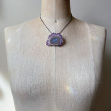 Load image into Gallery viewer, Amethyst Stalactite Slice Necklace #4- Sterling Silver