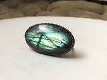 Load image into Gallery viewer, Large Labradorite Two Finger Ring #1 (5/17 Update)
