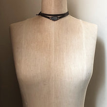 Load image into Gallery viewer, Charcoal Druzy and Leather Wrap Bracelet/Choker #3 - Ready to Ship