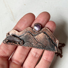 Load image into Gallery viewer, Pink Moonrise over the Mountains Necklace - Ready to Ship