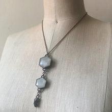 Load image into Gallery viewer, Double White Moonstone Hexagon and Dravite Necklace - Ready to Ship