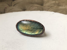 Load image into Gallery viewer, Large Labradorite Two Finger Ring #2 (5/17 Update)
