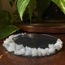 Load image into Gallery viewer, Clear Quartz Druzy & Opal Scrying Mirror - Ready to Ship