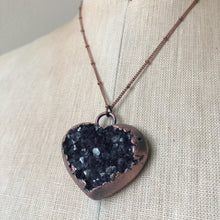 Load image into Gallery viewer, Dark Amethyst Druzy Heart Necklace #2 - Ready to Ship