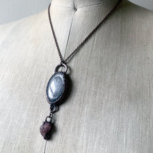 Load image into Gallery viewer, Silver Obsidian & Pink Amethyst Necklace