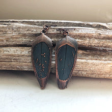 Load image into Gallery viewer, Electroformed Macaw Feather Earrings #2 - Ready to Ship (5/17 Update)
