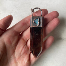 Load image into Gallery viewer, Large Polished Smoky Quartz Point & Raw Opal Necklace - Ready to Ship