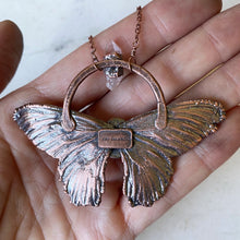 Load image into Gallery viewer, Electroformed Butterfly With Lepidolite & Clear Quartz Necklace - Ready to Ship