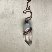 Load image into Gallery viewer, Clear Quartz Point and Moonstone Necklace #2 - Ready to Ship