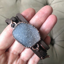 Load image into Gallery viewer, White Druzy Wrap Bracelet/Choker #2 - Ready to Ship