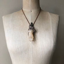 Load image into Gallery viewer, Candle Quartz & Raw Green Kyanite Statement Necklace