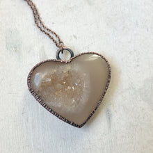 Load image into Gallery viewer, Agate Druzy “Broken Open” Heart Necklace #1 - Ready to Ship
