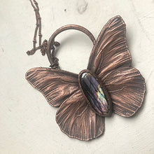 Load image into Gallery viewer, Electroformed Butterfly & Purple Labradorite Necklace - Spring Equinox Collection