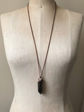 Load image into Gallery viewer, Raw Smoky Quartz Point #1 on Aged Copper Chain (Satya Collection)