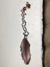 Load image into Gallery viewer, Large Electroformed Feather & Amazonite Necklace #2 - Moksha Collection