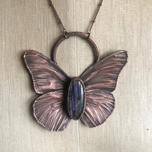 Load image into Gallery viewer, Electroformed Butterfly & Purple Labradorite Necklace - Spring Equinox Collection