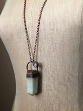 Load image into Gallery viewer, Amazonite Six-Sided Point with Rainbow Moonstone Necklace